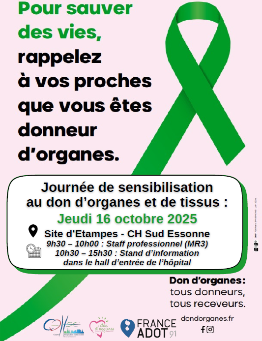 Affiche Journée Don organes et tissus - CHSE - 16 octobre 2025