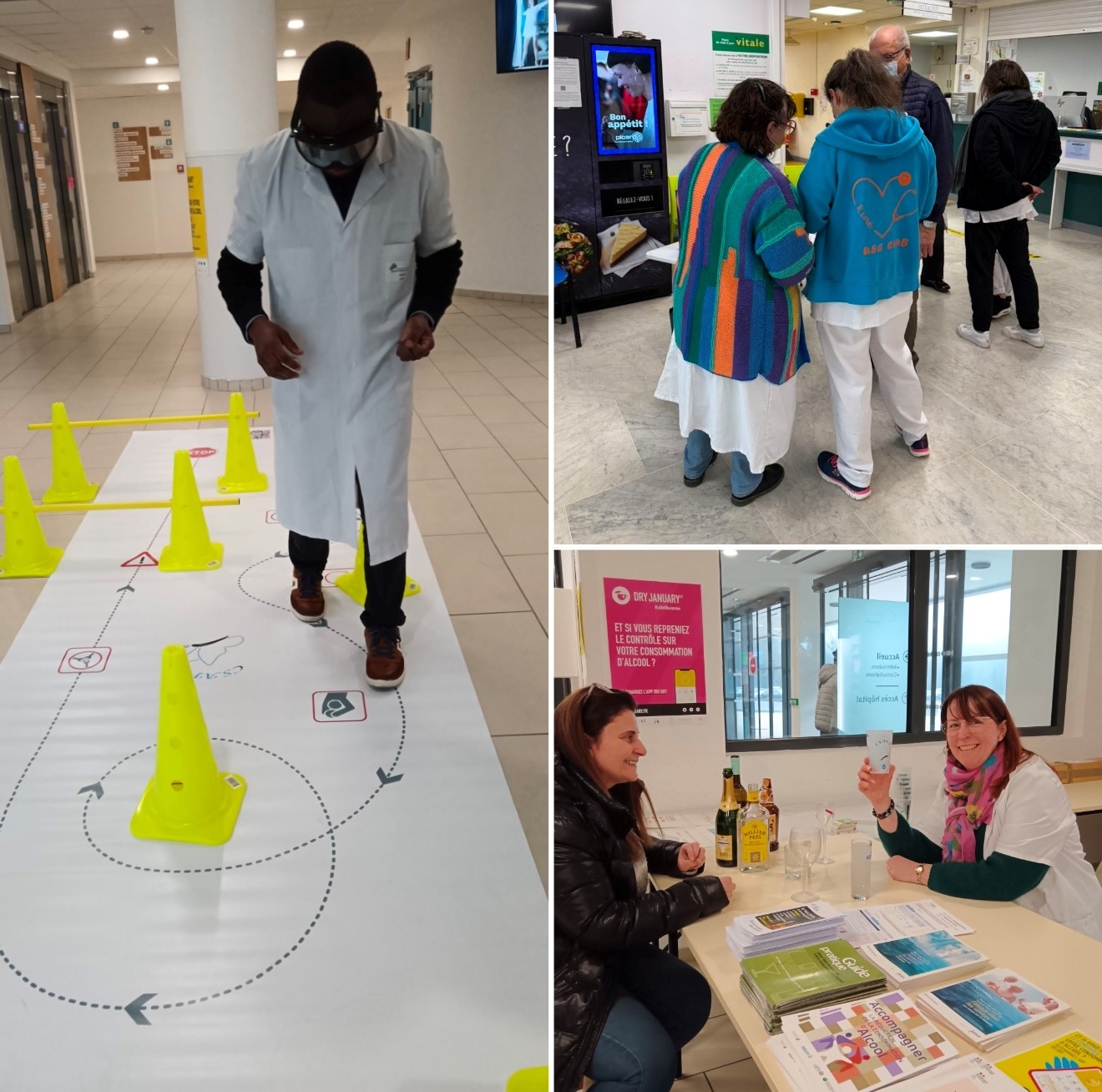 Photos de l'animation Dry January organisée au Centre Hospitalier Sud Essonne Dourdan-Etampes en janvier 2025