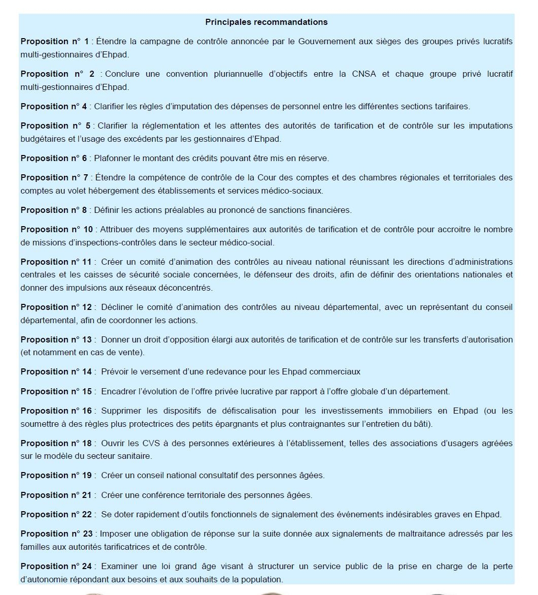 Propositions du rapport