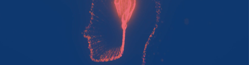 tête bleu lampe rouge